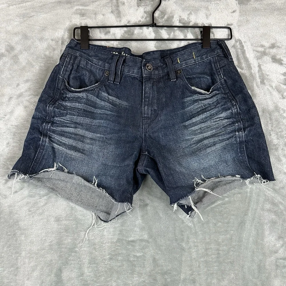 Madewell Jean Shorts Women's 26 Denim Blue Dark Wash Cutoff